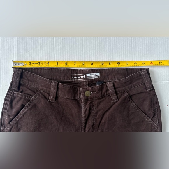 Carhartt Rugged Flex Loose Fit Canvas Work Pants Womens Size 4 Short BN2080 BRN - Picture 7 of 12